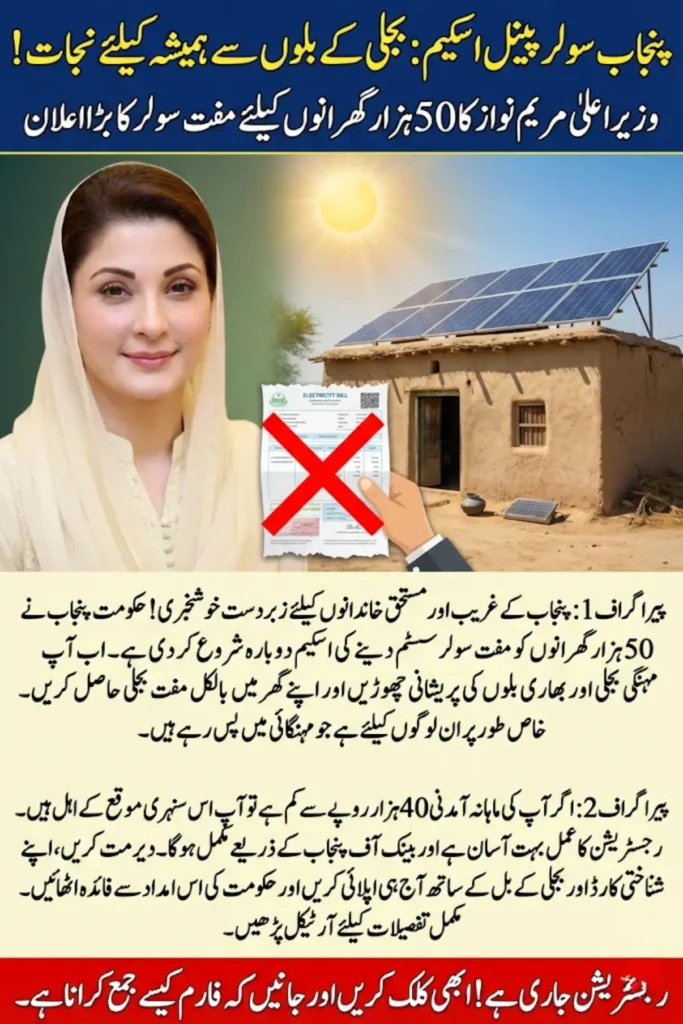 Punjab Solar Panel Scheme Registration Start By Maryam Nawaz Latest Update 2026 Know Full Details