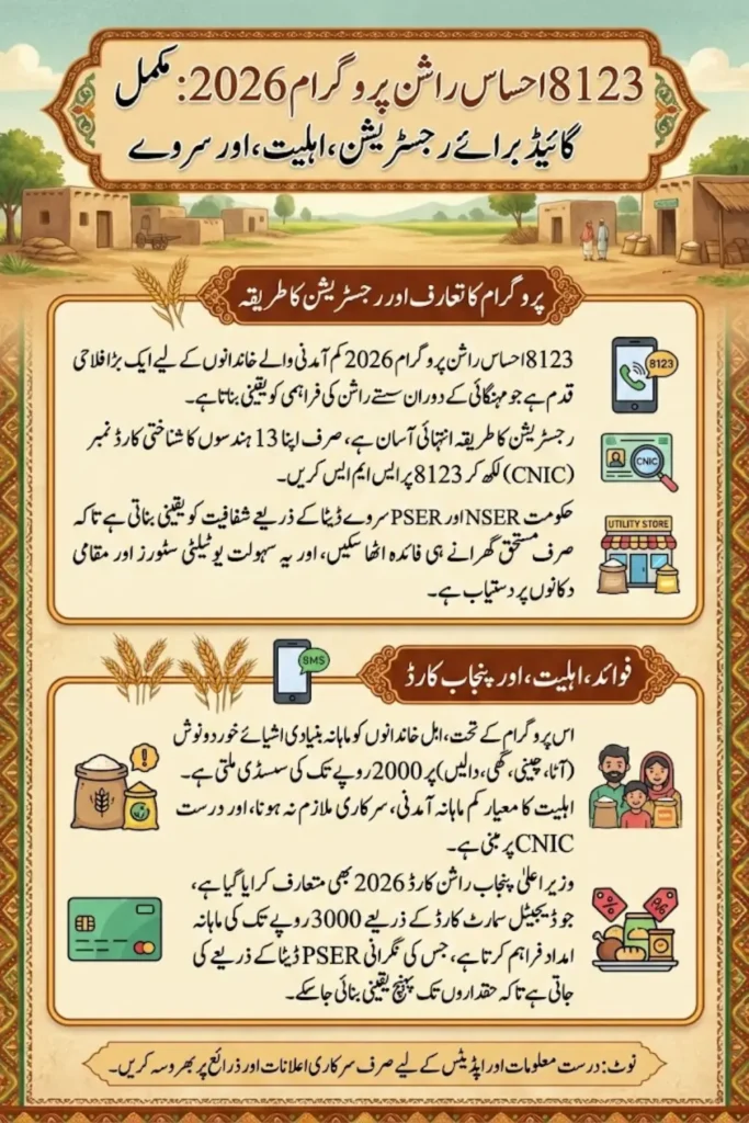 8123 Ehsaas Rashan Program 2026: Registration, Eligibility Criteria, NSER & PSER Survey Complete Guide