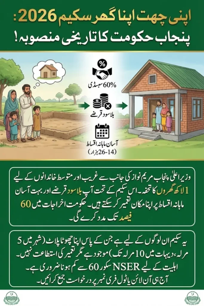 Apni Chhat Apna Ghar Scheme 2026: How to Apply, Check Eligibilty and Name By CNIC