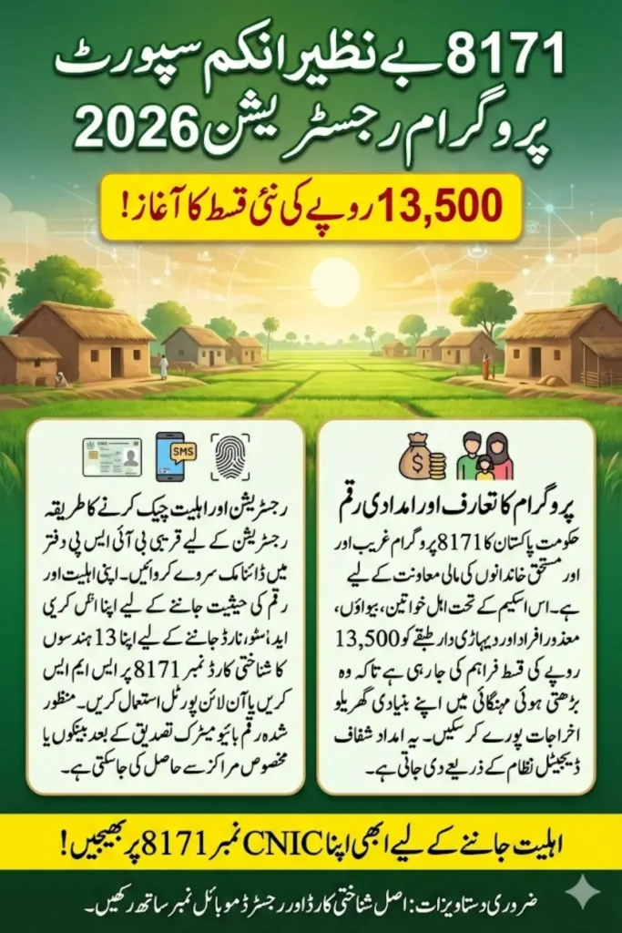 8171 Benazir Income Support Programme Registration 2026 – Check Your Rs. 13,500 BISP Qist Online by CNIC
