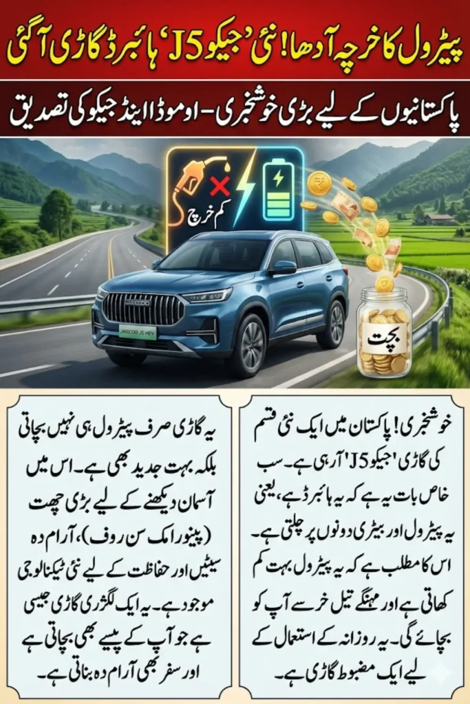 JAECOO J5 HEV Pakistan Confirmed: Hybrid SUV with Advanced Features Coming Soon