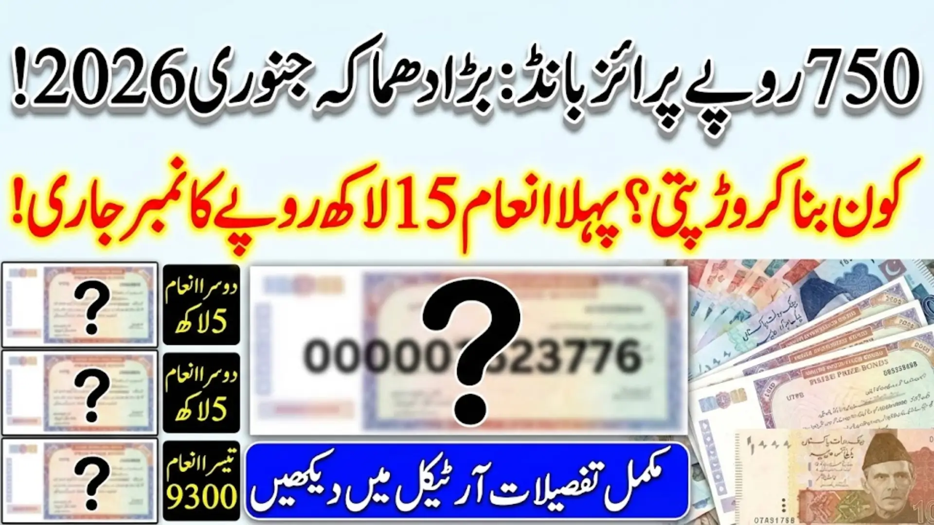 Rs 750 Prize Bond Results January 2026 Announced: Winning Numbers, Prize Details, and Tax Information